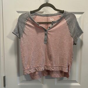 SO Pink and Gray Top